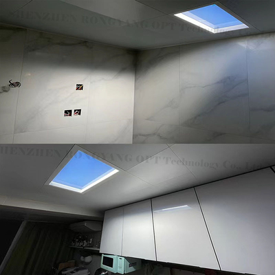 কেনা 110V 220V 120x60 LED ফেক স্কাইলাইট সিলিং প্যানেল Tuya Alexa কন্ট্রোল নকল করে অনলাইনে উৎপাদন