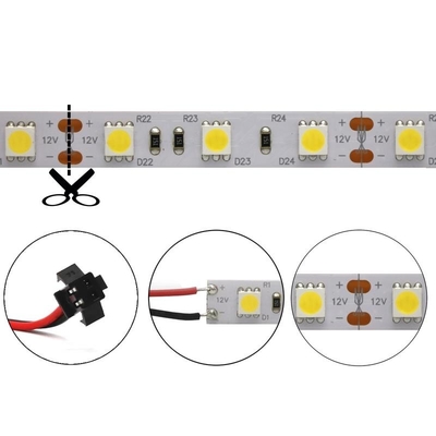 কেনা মাল্টিকালার কাটেবল SMD 5050 RGB LED স্ট্রিপ 60LED/M দৈর্ঘ্য 100mm অনলাইনে উৎপাদন