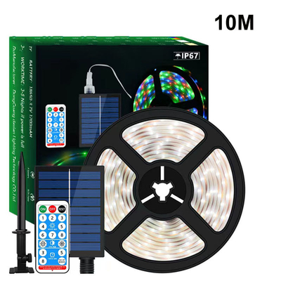 কেনা দৈর্ঘ্য 5M 10M LED সোলার স্ট্রিপ লাইট 2835 আউটডোর জলরোধী উষ্ণ সাদা অনলাইনে উৎপাদন