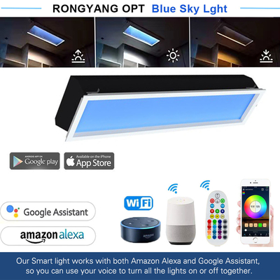 Tuya কন্ট্রোল 8000lm কৃত্রিম ডেলাইট প্যানেল, 200W LED স্কাই সিলিং প্যানেল লাইট