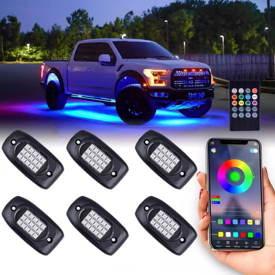 IP68 ওয়াটারপ্রুফ RGB মাল্টিকালার রক লাইট ওয়্যারলেস ব্লুটুথ কন্ট্রোল