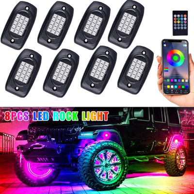 6000K 12VDC ব্লুটুথ রক লাইট, প্লাস্টিকের LED RGB পড লাইট