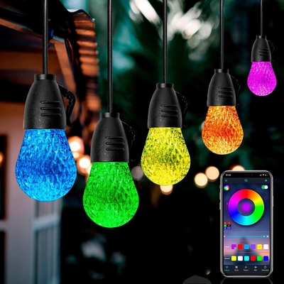 স্থিতিশীল DC12V RGB আউটডোর স্ট্রিং লাইট APP কন্ট্রোল বহুমুখী