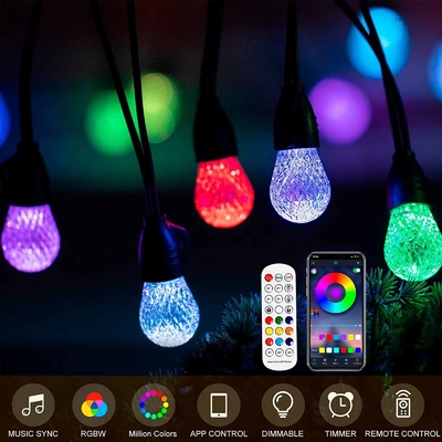 পার্টির জন্য ক্রিসমাস ইনফ্রারেড RGB স্ট্রিং লাইট DC 5V 48ft রিমোট কন্ট্রোল