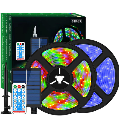 স্ব আঠালো জলরোধী সোলার স্ট্রিপ লাইট আউটডোর 2835 SMD RGB CCT 2700K-6500K